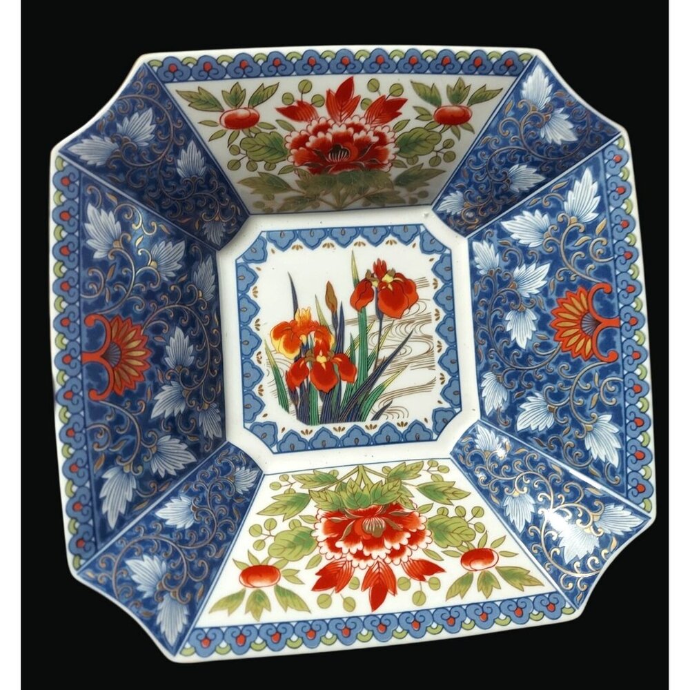 Vintage Alyssa Japan Porcelain Bowl Designed With Floral & Geometric Patterns